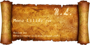 Menz Liliána névjegykártya